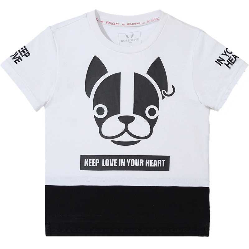 波司登童装套装男童卡通印花短袖T恤短裤潮流时尚套装