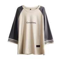 VINCIFAM 字母男士中长袖撞色上衣圆领体恤休闲 2019夏季新款T恤男