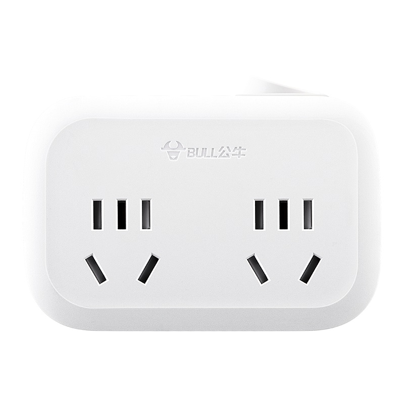 公牛(bull)新国标GN-932K一转二位总控开关带儿童安全保护门转换器插座/无线转换器/转接插头/排插/接线板白色0