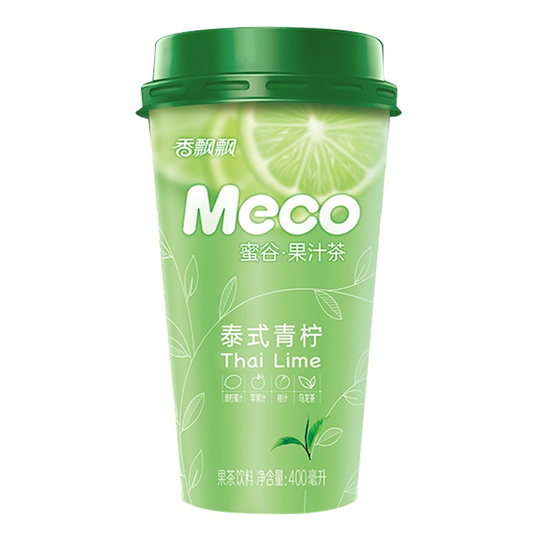 泰式青柠6杯 香飘飘奶茶meco蜜谷果汁茶 果味冲饮泰式青柠味400ml 果汁茶6杯装