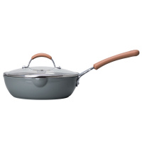 Carote麦饭石色炒锅不沾锅家用锅具炒菜锅电磁炉锅平底锅煎炒锅带盖24cm