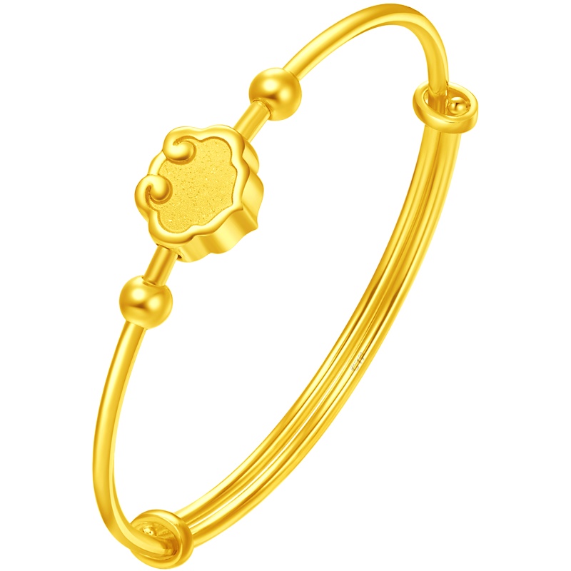 周大福儿童首饰吉祥如意足金金手镯计价EOF113精品
