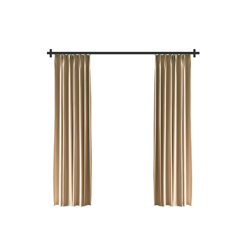 京城派 遮光窗帘北欧简约现代雪尼尔羊绒挂钩窗帘加厚打孔窗帘飘窗客厅帘子遮阳布纯色轻奢卧室挂钩窗帘