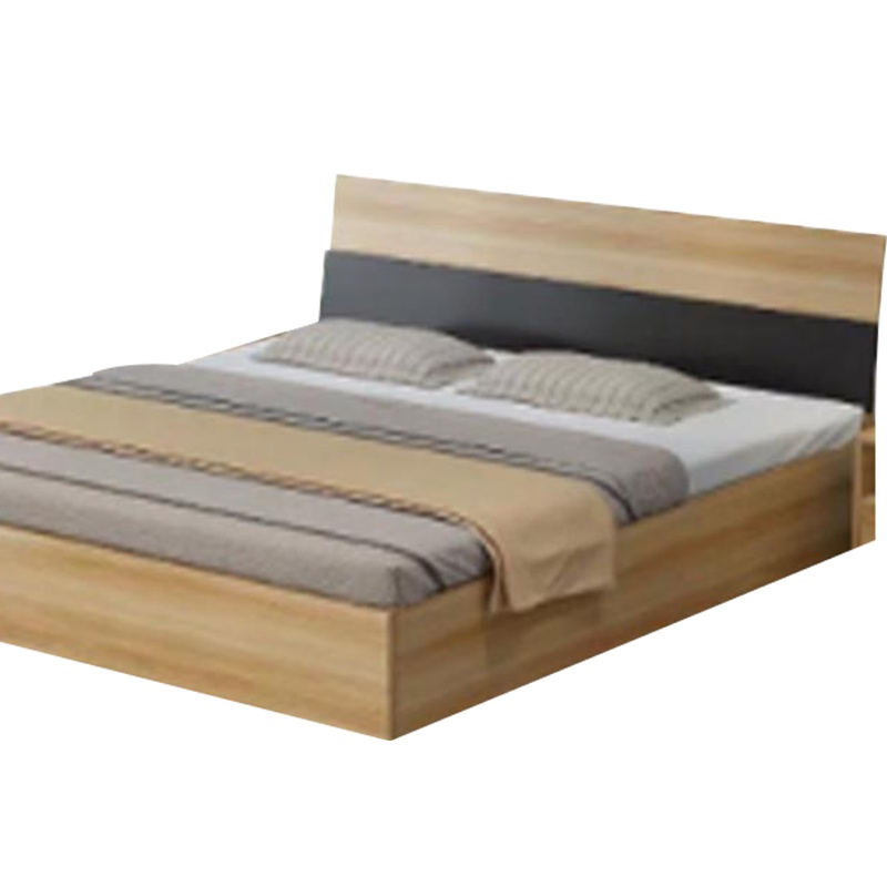 【理政】床 现代简约卧室双人床 员工宿舍双人床 含2个床头柜 1张床垫