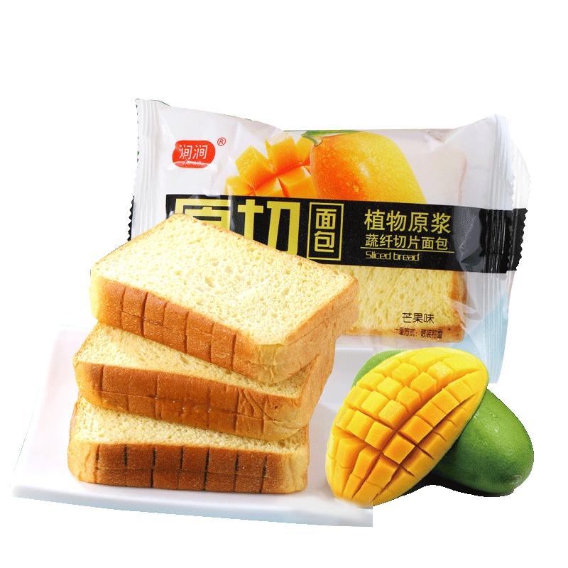 涧涧芒果味乳酪吐司面包300g休闲零食整箱装