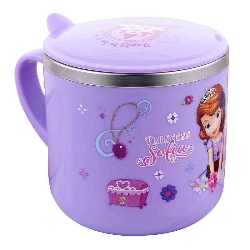 迪士尼(Disney)婴儿童保温杯HM1623S 漫威米奇米卡通宝宝单柄训练喝水口杯子小孩家用学饮杯不锈钢带盖290ML