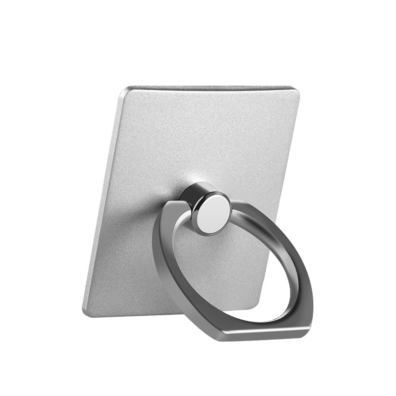 [买2送1]轻万适用iphonex手机支架桌面直播银色方形小米8se手机架懒人指环扣拍照金属环华为mate10手机座