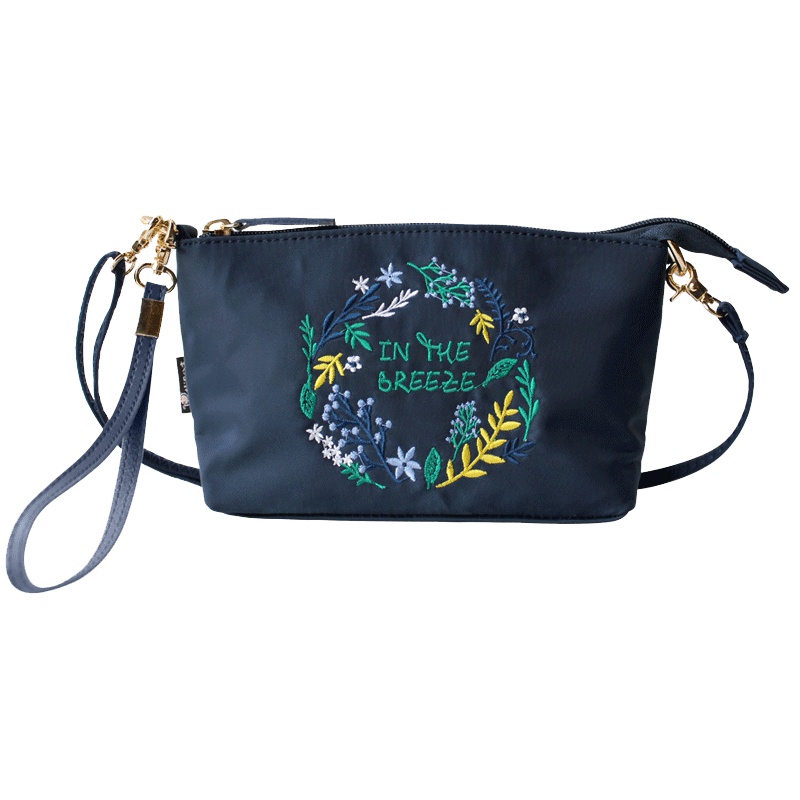 花间公主微微风2021春季刺绣花文艺清新斜挎包单肩手拿尼龙女包包