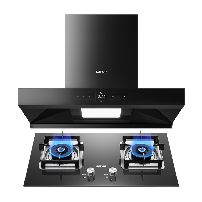 苏泊尔(SUPOR)NE86+B30抽吸油烟机燃气灶烟灶套餐套装 双翼瞬吸挥手智控自动清洗24立方(液化气)