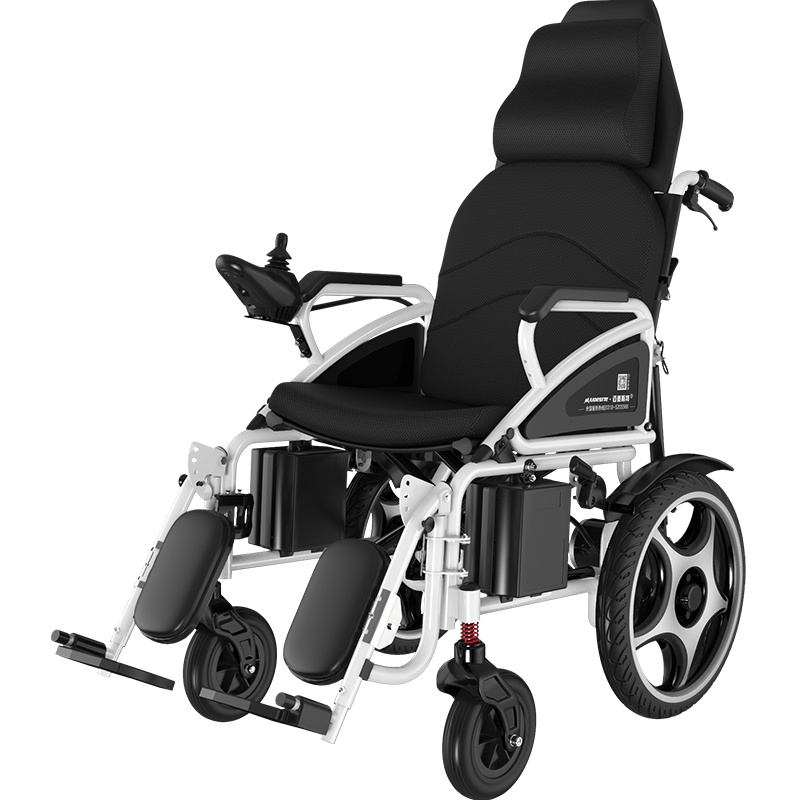 迈德斯特电动轮椅智能全自动老人折叠轻便小残疾人代步车四轮便携可折叠-高靠背全躺款-12AH锂电池-续航约17公里