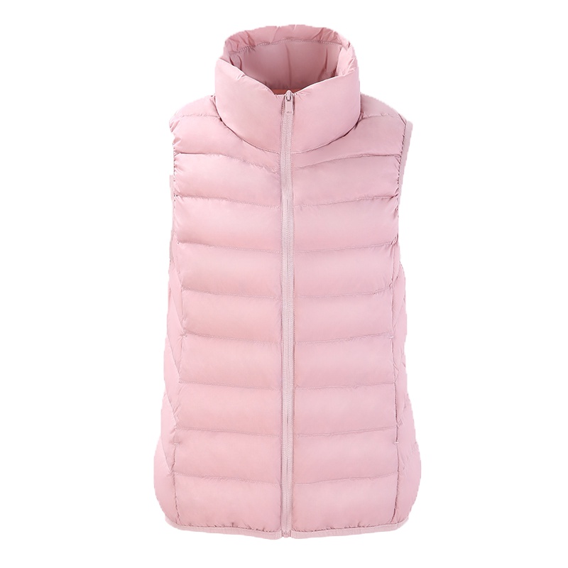 高梵GOLDFARM冬季立领马甲 迷彩轻薄羽绒服女士短款修身外套显瘦