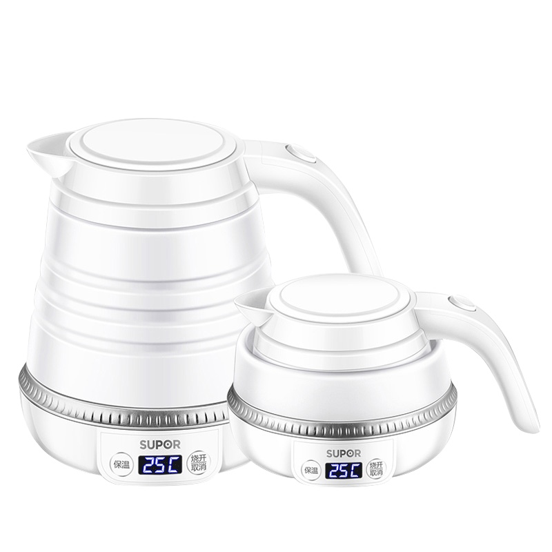 苏泊尔（SUPOR）电水壶 SW-06J006 食品级硅胶 实时温显 0.6L 6段保温 折叠水壶 旅行专用