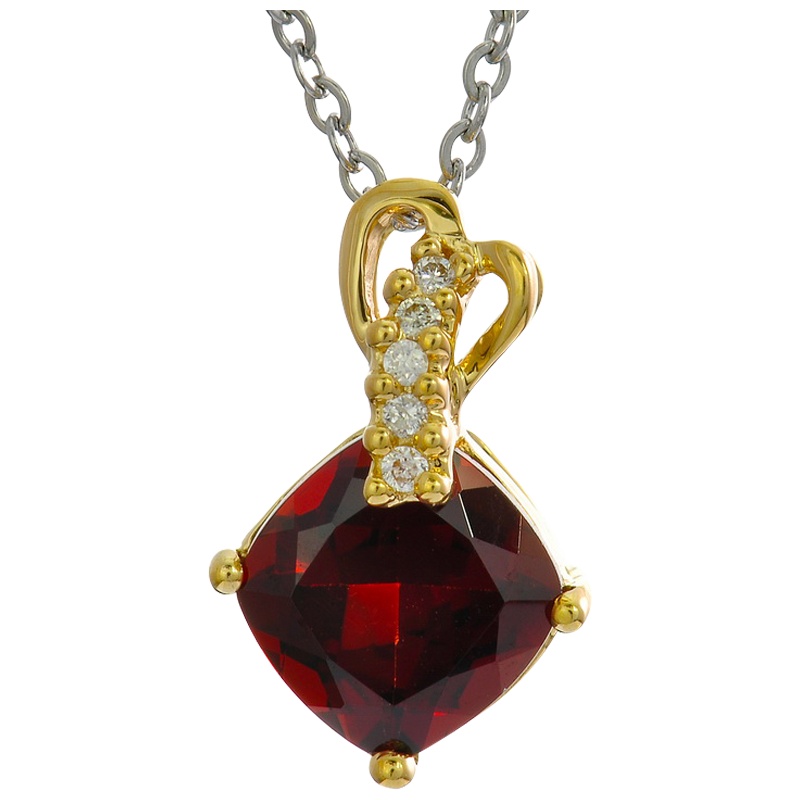 梦克拉 Mkela 18K金钻石石榴石吊坠 娇妍 宝石吊坠 其他国内证书 镶嵌类型