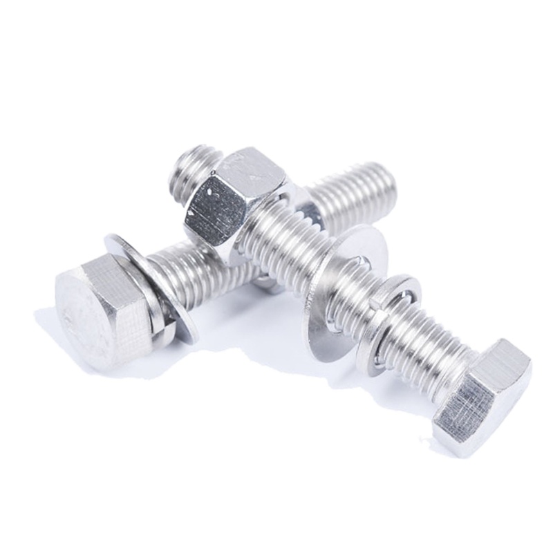 304不锈钢外六角螺丝套装 螺母螺栓套装 全螺纹M10*40MM(10套)