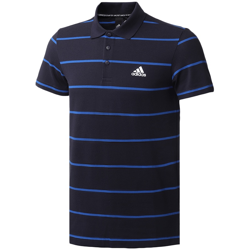 阿迪达斯男服短袖POLO衫条纹翻领休闲运动服FT2832