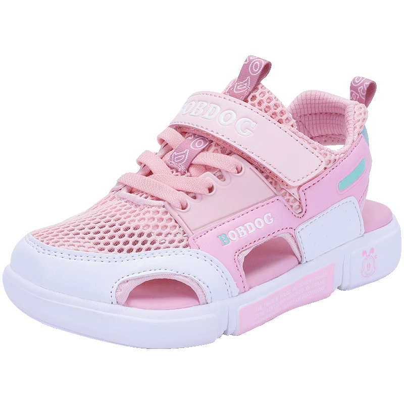 巴布豆童鞋男女童2019夏款儿童运动透气框子鞋