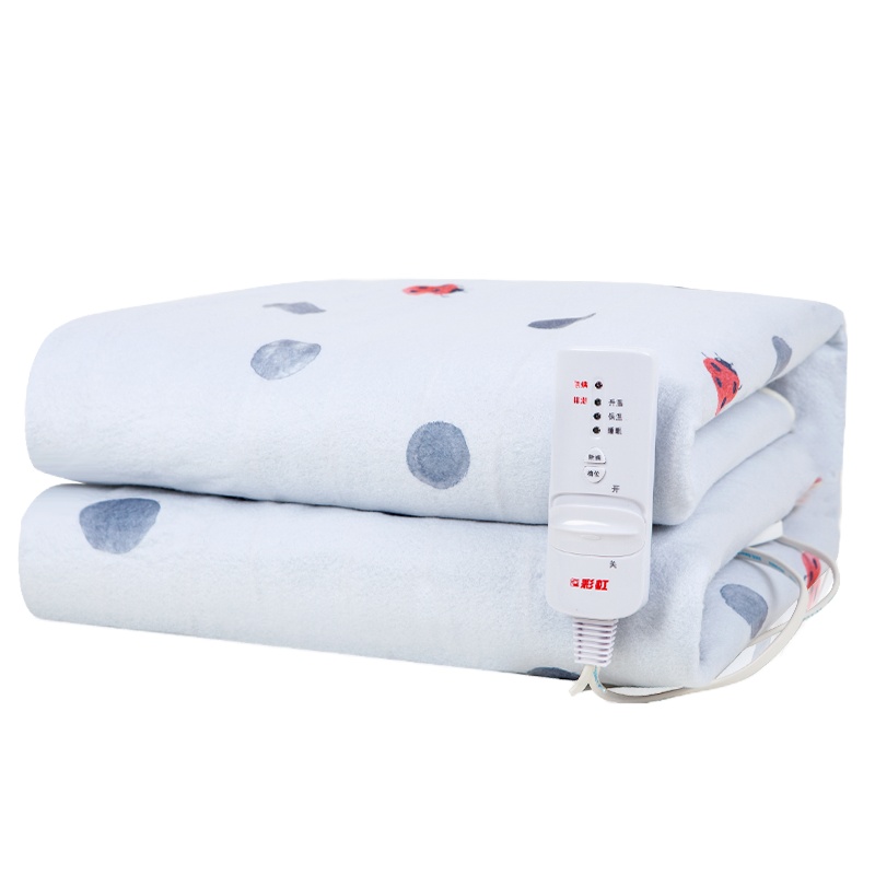 彩虹（RAINBOW）电热毯单人电褥子（1.6*0.8米）可除螨学生宿舍安全辐射非水暖毯 官方旗舰店JD101-V1-A