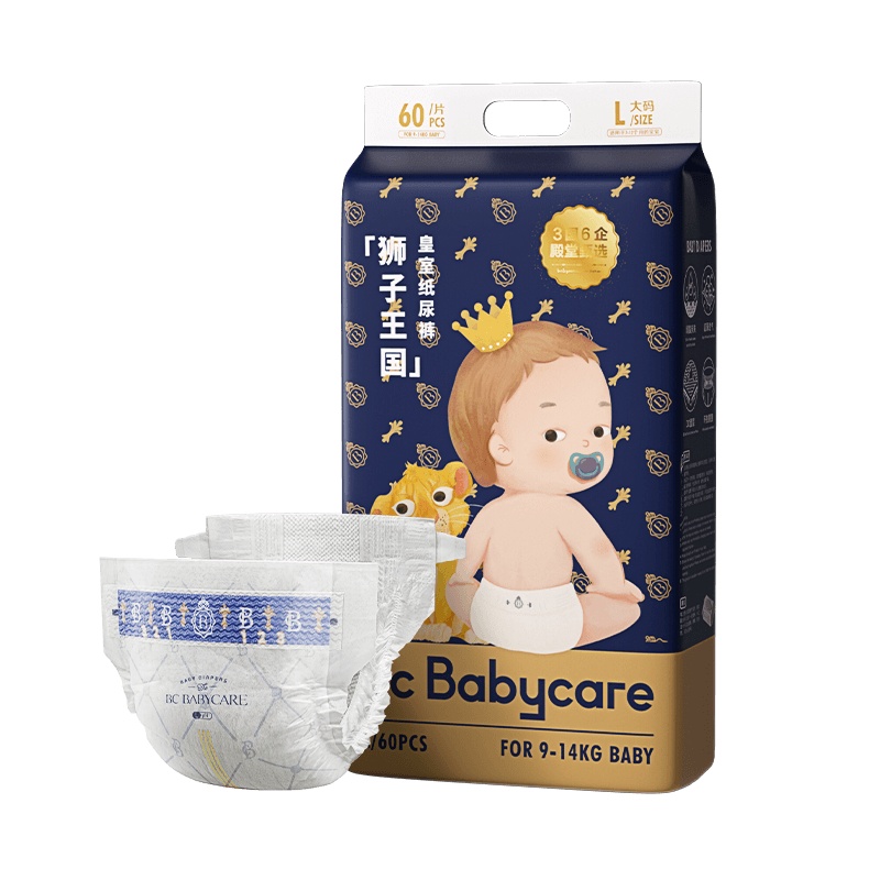 babycare皇室弱酸纸尿裤加量装L码60片-正装
