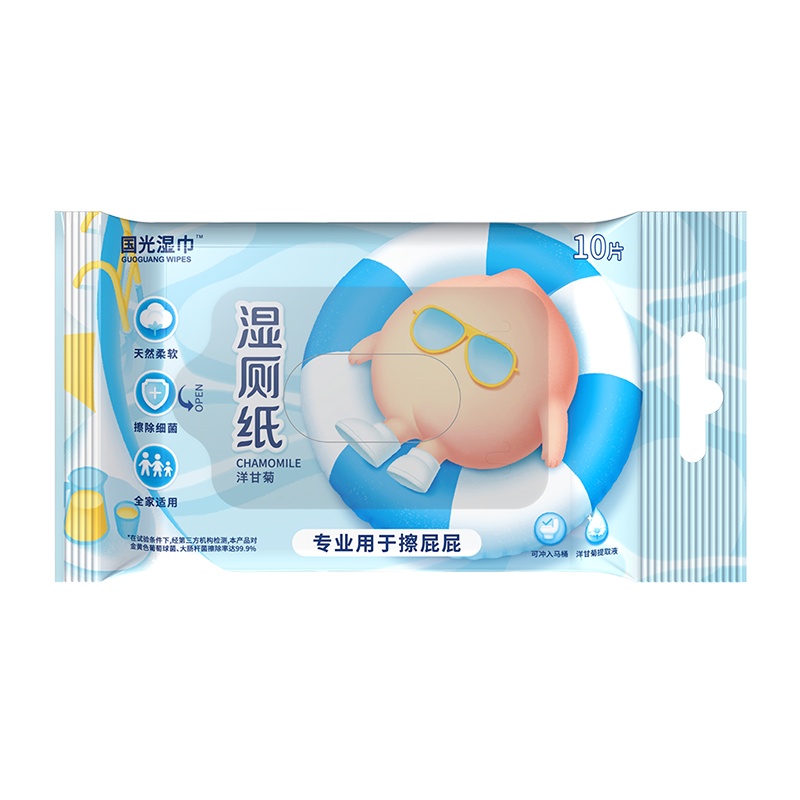 国光湿厕纸10片*10家庭实惠装私处卫生清洁擦屁股湿巾厕所如厕便携湿纸巾