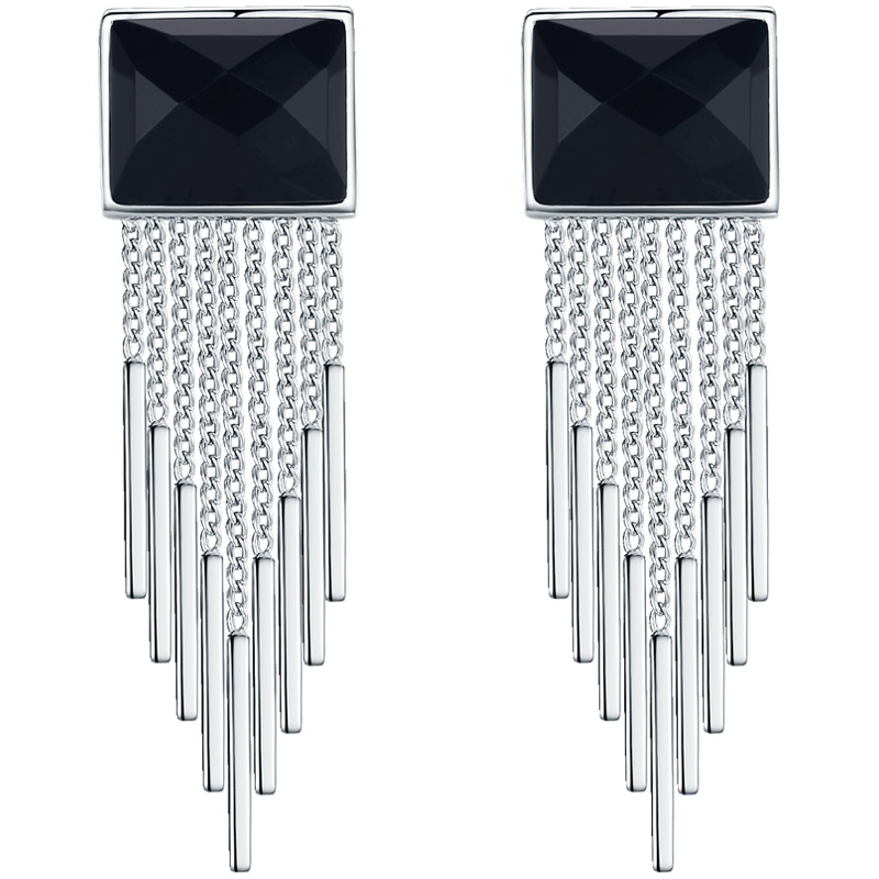 佰色传情BRIR纯银高级感夸张耳环流苏耳坠长款气质网红耳饰女