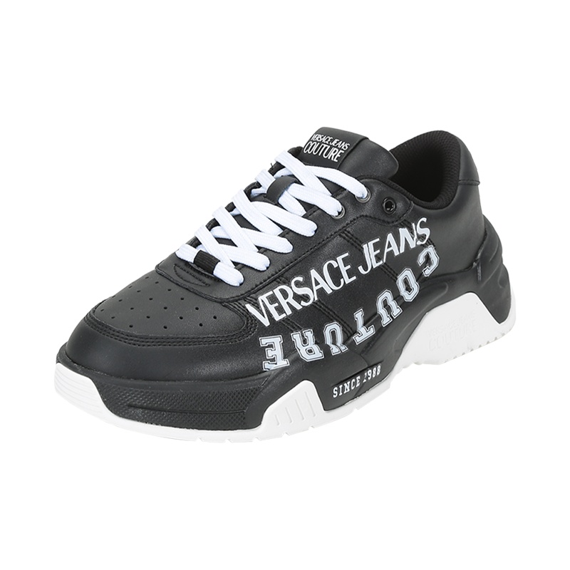 范思哲 VERSACE JEANS COUTURE 男士 皮革系带休闲运动鞋E0YWASF3 71987