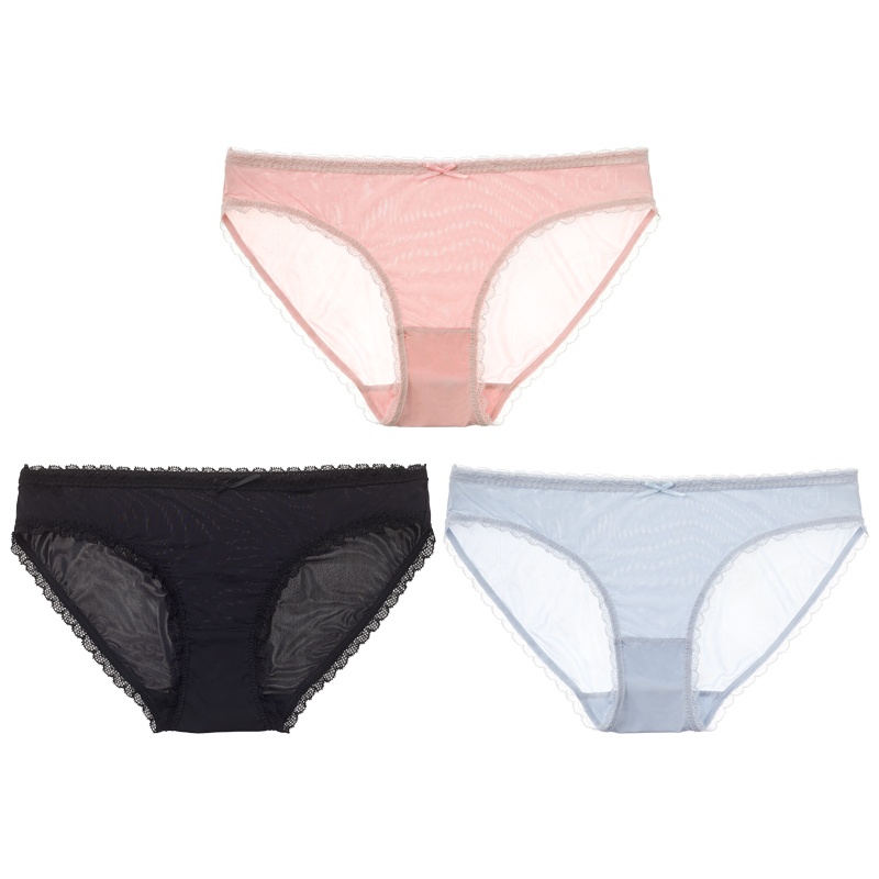 爱帝女士三角裤蕾丝性感双层底档内裤纯色贴身舒适无痕夏