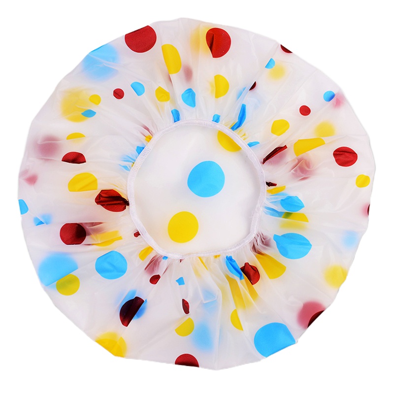 [6个装颜色款式随机]加大加厚防水浴帽成人女款浴帽淋浴洗澡防尘防油烟头套生活日用家庭清洁浴室用品浴帽 精选特买