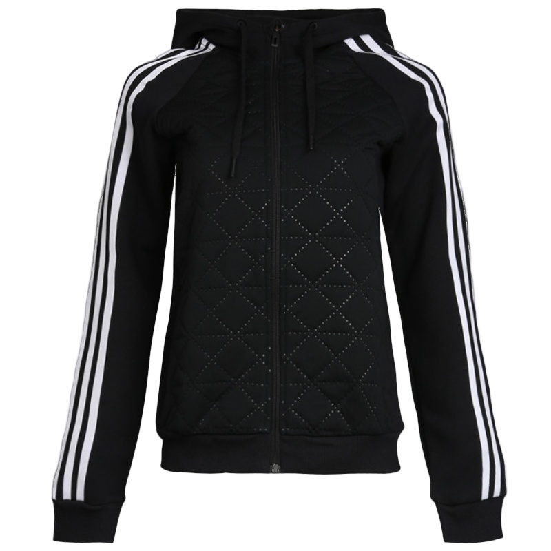 阿迪达斯(adidas)春季女士HF JKT KN HYBRI连帽针织外套运动卫衣BP6873