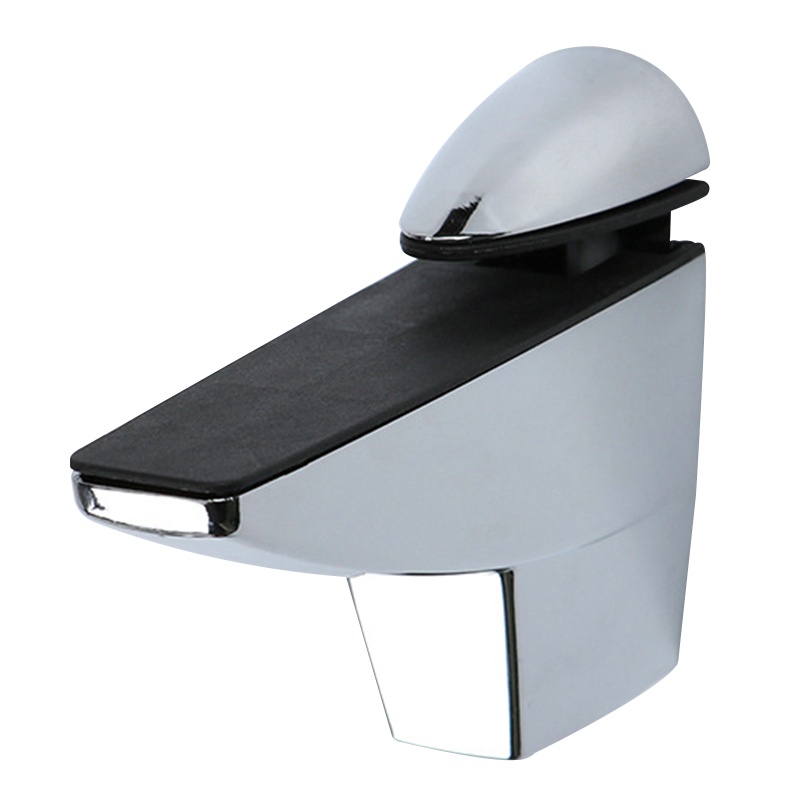 海斯迪克 gnjz-123 锌合金可调玻璃夹 玻璃托 玻璃卡夹子固定托鱼嘴夹 隔板层板夹配件 大号(亮光)