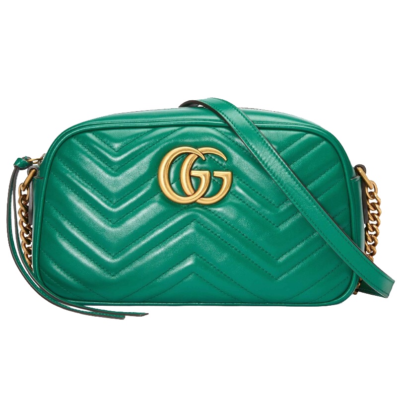 [海外直邮]GUCCI 古驰女包 GG Marmont系列绿色小号单肩斜挎包447632 DTD1T 3120