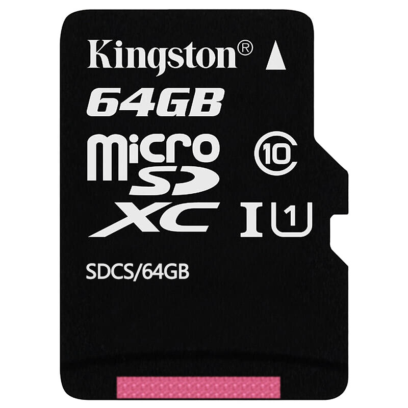 金士顿(Kingston) 64G高速手机内存卡TF卡C10华为/VIVO/OPPO手机sd存储卡平板无人机用小卡新品