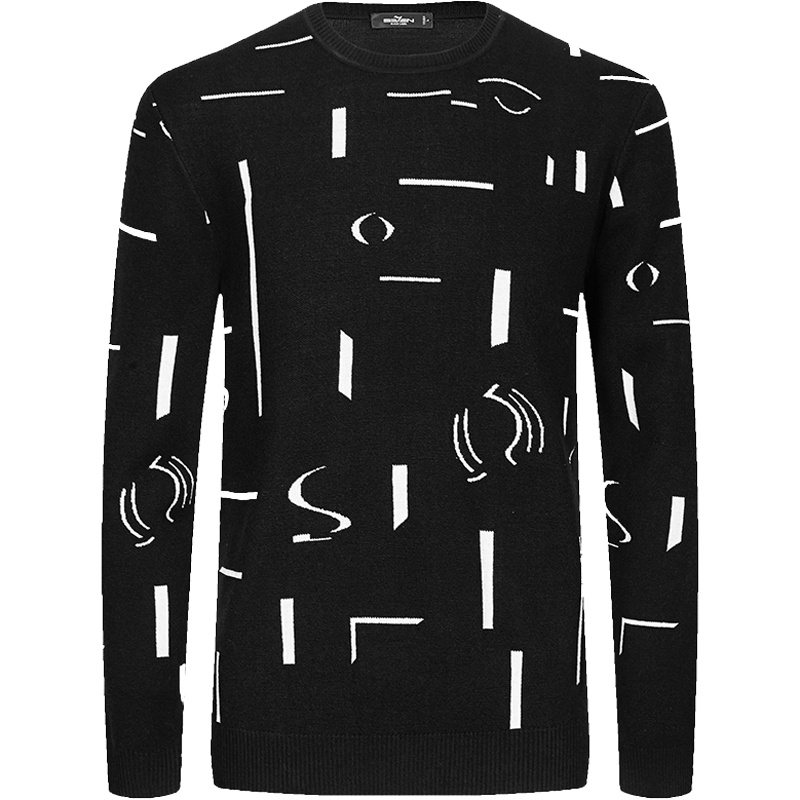 柒牌SEVEN男装创意图案针织衫时尚休闲羊毛衫青年百搭毛衣