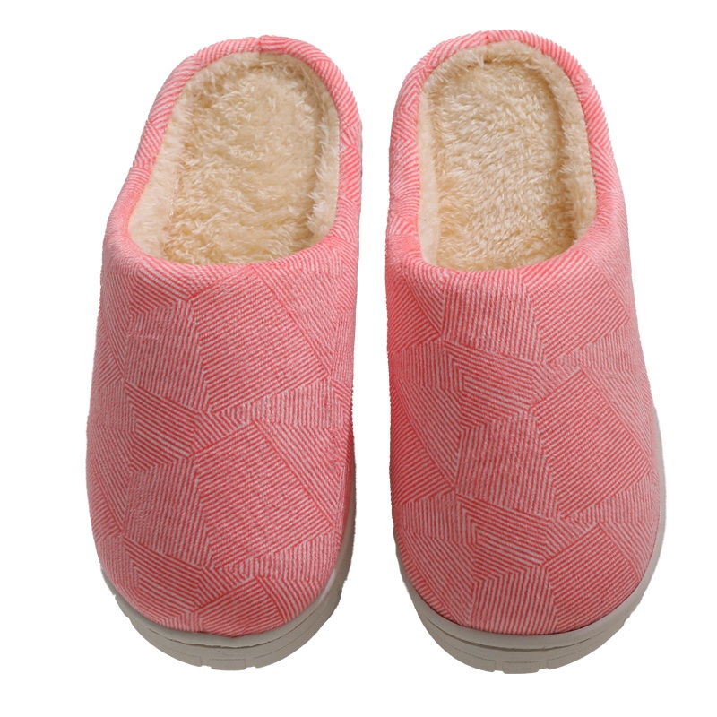 简约舒适棉拖鞋女冬季室内保暖毛绒软底加厚加绒家居家用地板棉拖