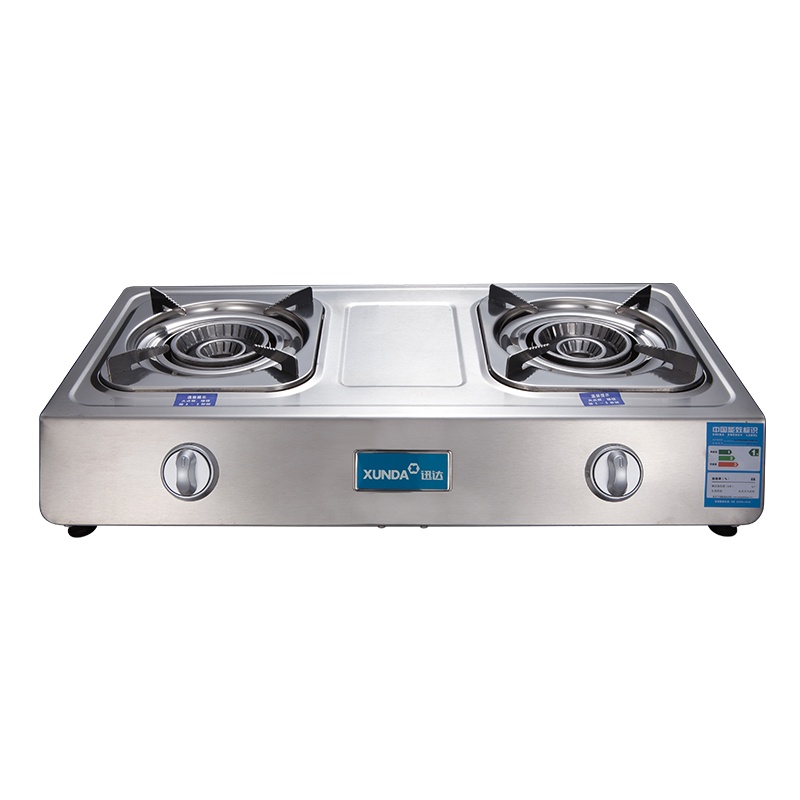 迅达2·E-1燃气灶全不锈钢台式猛火灶具双灶液化气