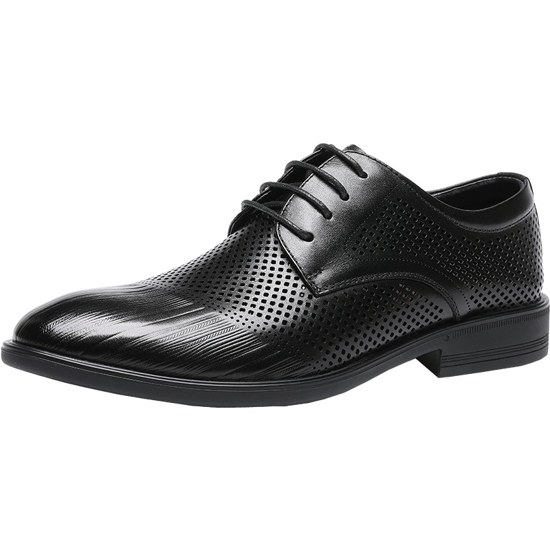 红蜻蜓男鞋2020新款韩版商务皮鞋男镂空透气夏季真皮凉鞋WTL20077