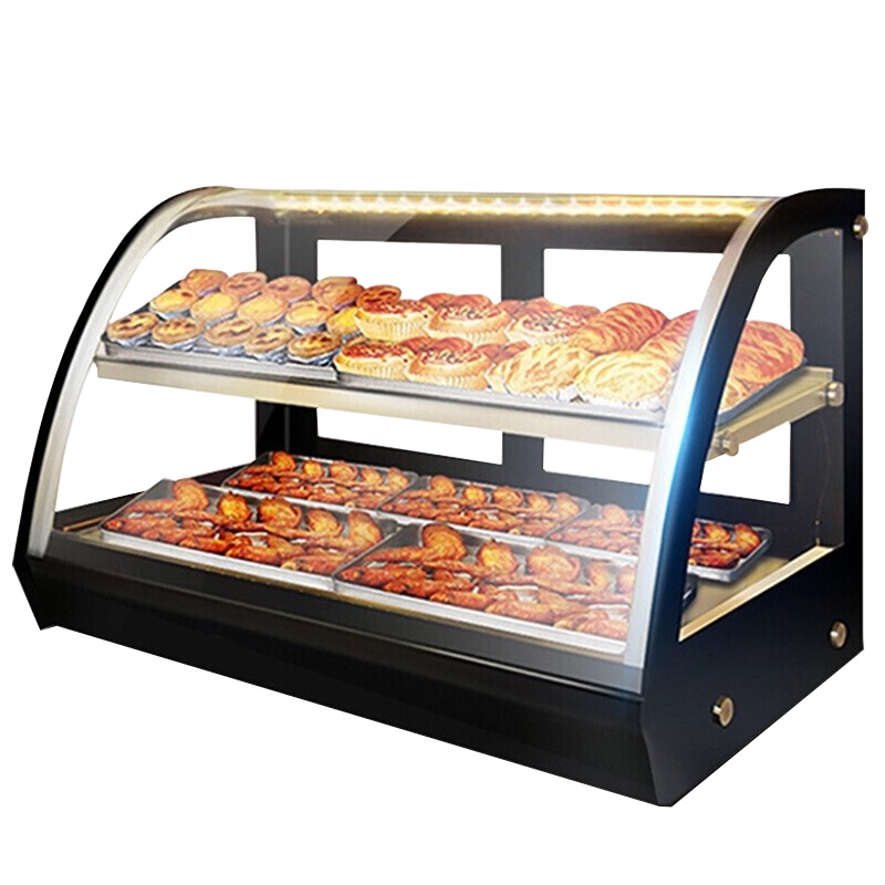 乐创(lecon)保温柜商用食品台式饮料保温电热展示柜加热熟食柜面包汉堡炸鸡蛋挞恒温箱蛋糕柜蛋挞柜 0.9米双层保温柜