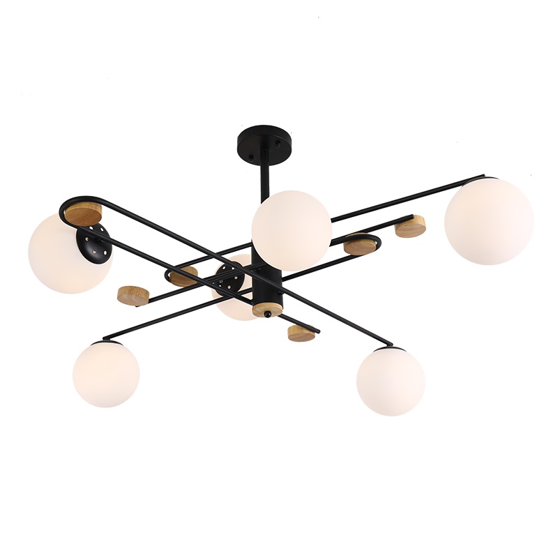 七只蚂蚁 北欧灯客厅灯餐厅吊灯 简约现代创意时尚铁艺咖啡吧台灯马卡龙灯具其他 带木马卡龙彩色吊灯多头铁艺 吊灯具9031