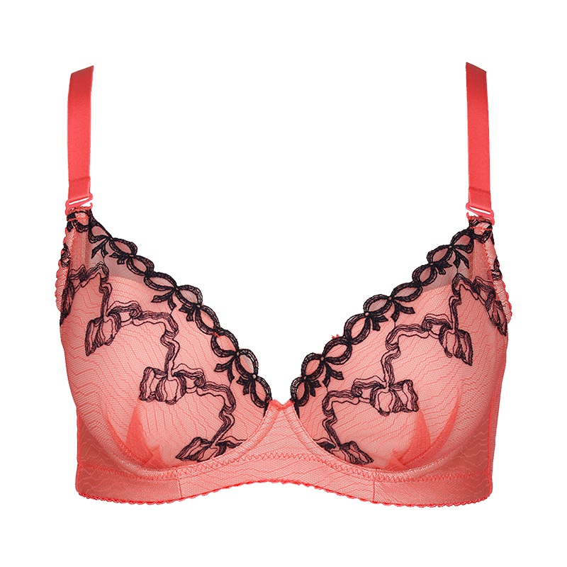 古今文胸 3/4糖果双色蕾丝花边带插片上薄下厚文胸0E202