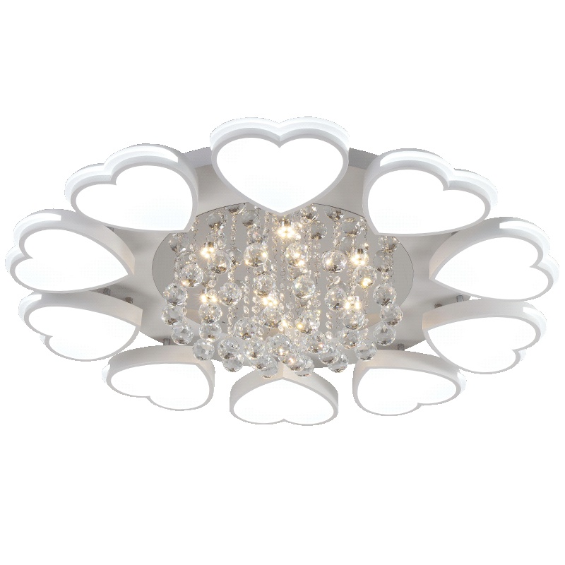 品拓(PINTUO)灯具吸顶灯LED简约现代吸顶灯客厅灯现代水晶灯长方形温馨卧室灯套装灯具成套组合灯具套餐25M2