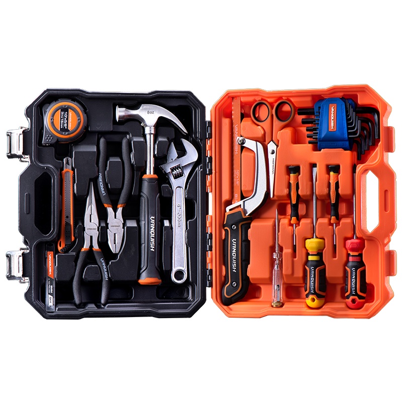 [热卖精品]万创家用组套多功能家用维修五金工具套装收纳盒木工工具箱工具盒38件套