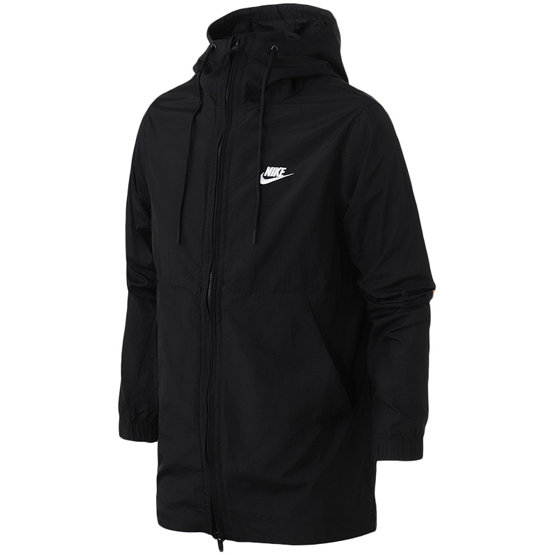 NIKE耐克男装外套连帽拉链机织舒适运动夹克928858 L 928858-010黑+黑+白