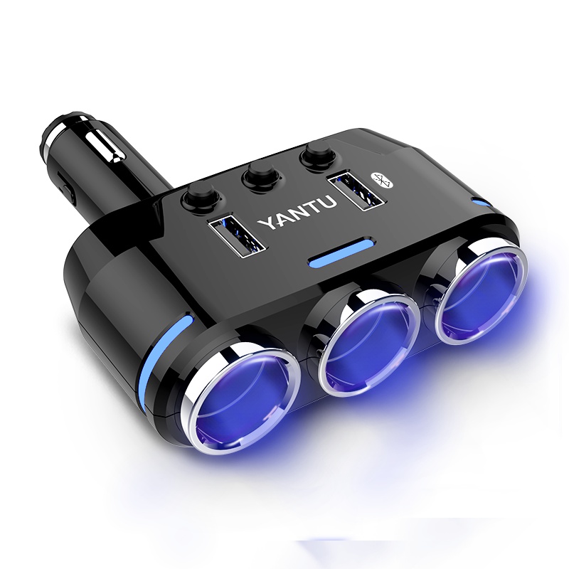 沿途（yantu）车载充电器一拖五usb多功能车充智能快充12V-24V 点烟器无线电压蓝牙播放音乐播放B39MP3