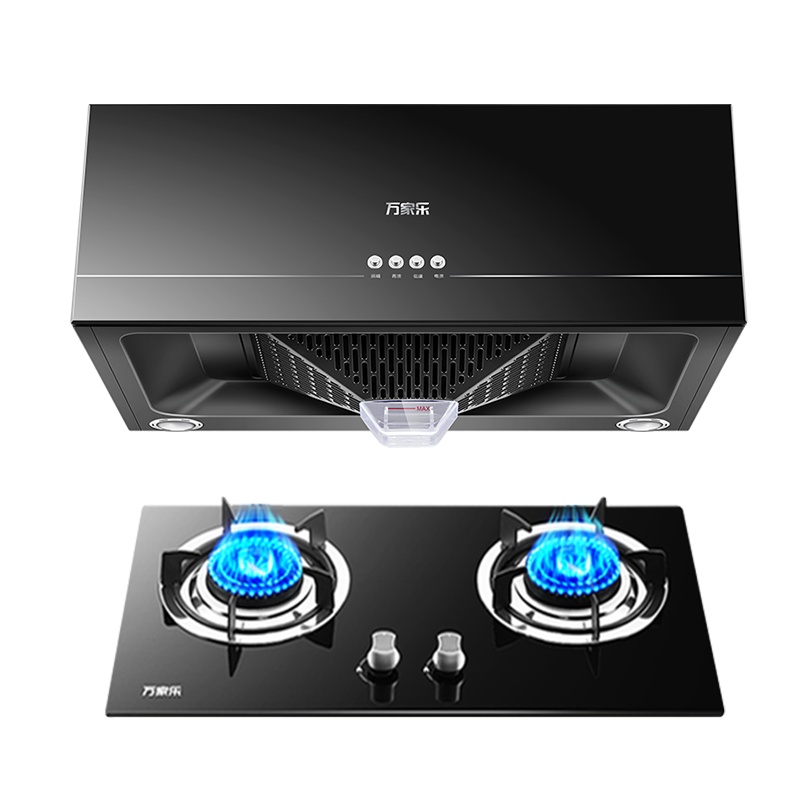 万家乐（Macro）厨电套装烟灶套餐 A101+K100B中式抽油烟机 按键式 一级能效 钢化玻璃燃气灶(液化气)