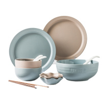 亿嘉IJARL 日式陶瓷创意餐具套装碗盘饭碗餐碗碟碗筷套装家用组合 曼哈顿12件套