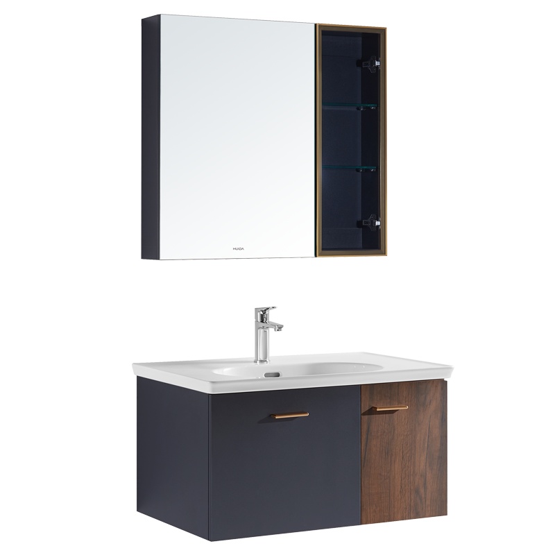 简约现代灰玻璃浴室柜卫生间组合柜洗手盆洗脸盆洗漱台G1563