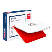 得力(deli) 9893 金属方形大号财务会计专用秒干印台印泥 办公用品 红色