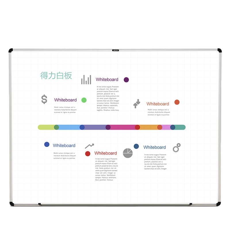 得力8745120*90cm磁性悬挂式带线格隐形暗格白板(一个装)书写顺畅白板