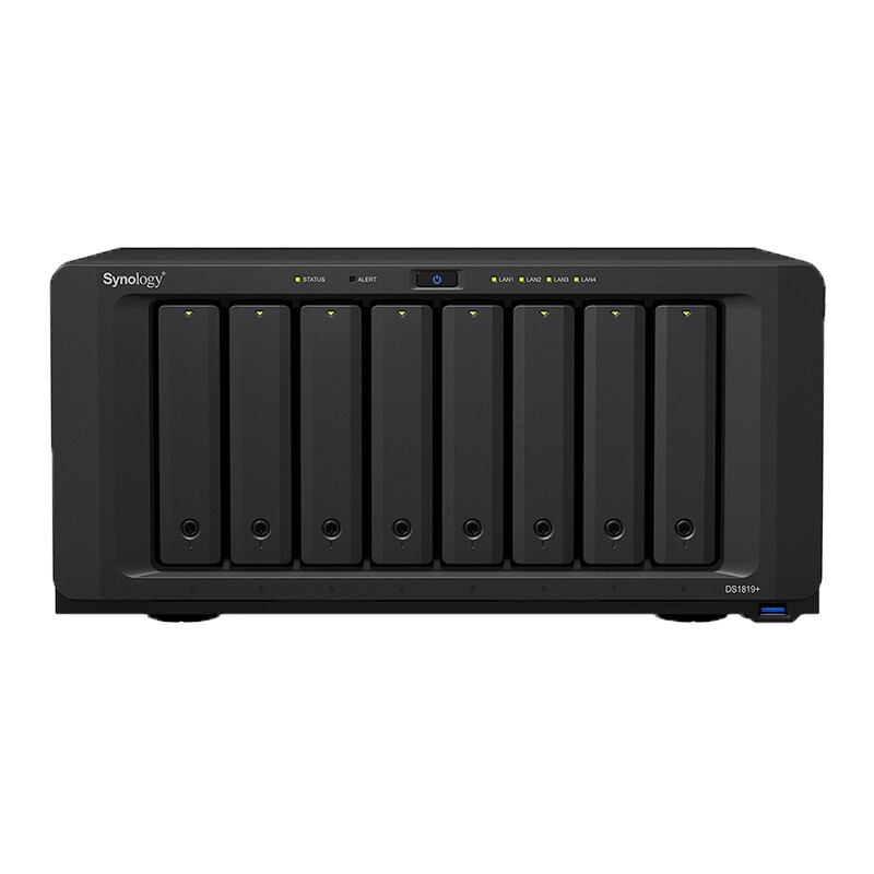 群晖(Synology)DS1819+ 8盘位NAS网络存储服务器 (无内置硬盘 )不规则体SATA接端口支持NAS盘