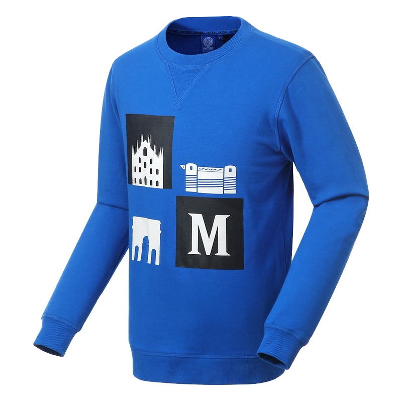国际米兰俱乐部Inter Milan时尚长袖运动休闲圆领印花男士卫衣
