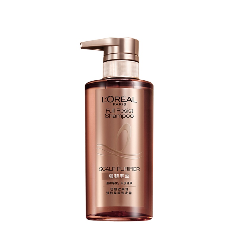 欧莱雅生姜洗发水 强韧柔顺洗发露440ml 强韧丰盈柔顺洗发露深层清洁头皮无硅油控油平衡温和去屑防断发 (生姜精粹)